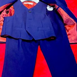 Yuanlu- Three piece suit navy blue  size 4.
